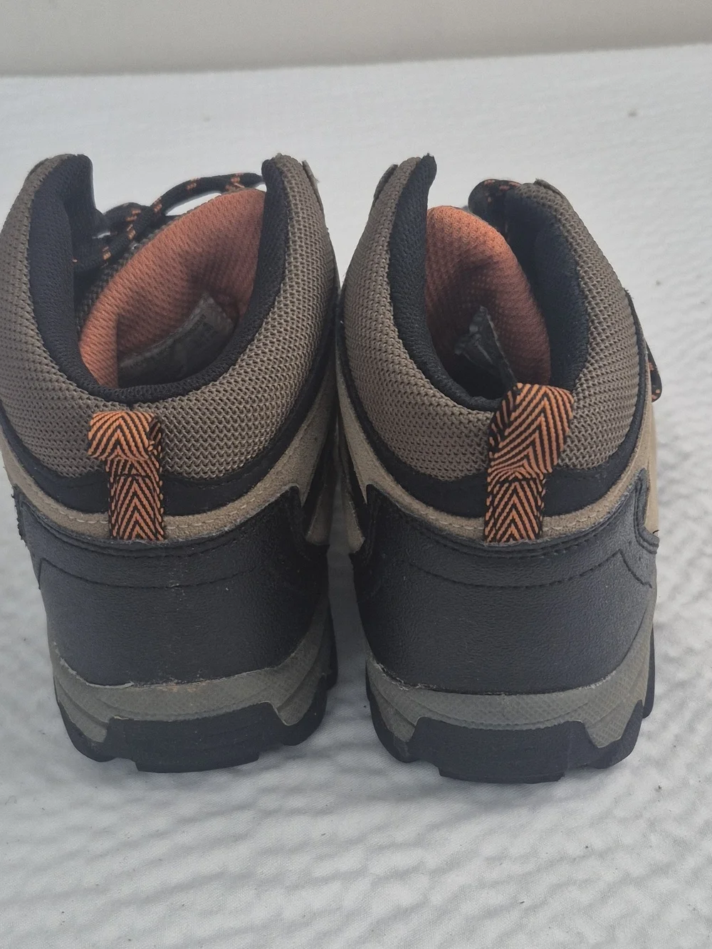 Ozark Trail Boys Hiking Boots Brown/Black/Orange Lace Up US 4 EU 36